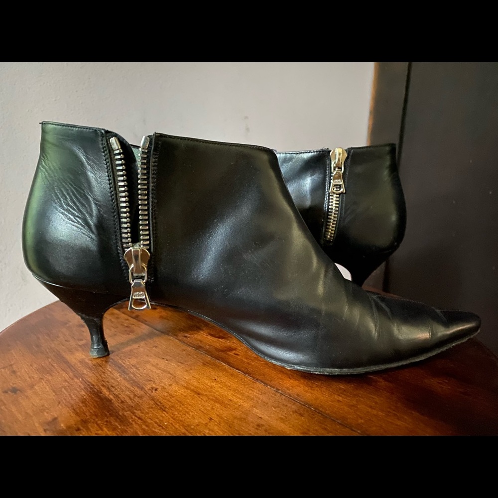 Bottines Sigerson Morrison En Cuir Verni Noir – Talons Hauts Pointure 9,5 – Occasion Excellent état